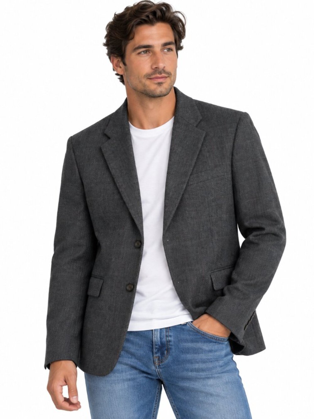 Lauren Ralph Lauren 46R 100% Lambswool Blazer Herringbone Plaid Sport Coat